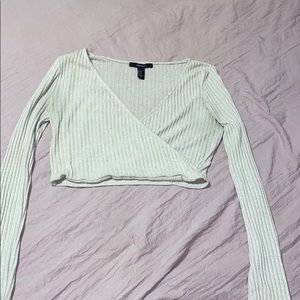 V-neck infinity crop top